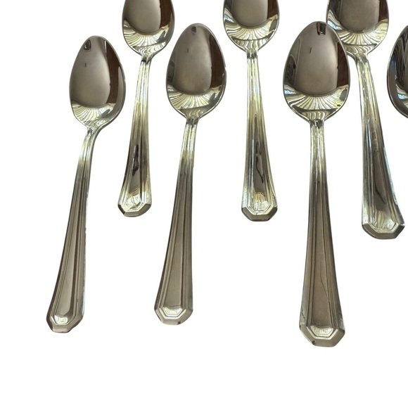 Gorham Fairview Lot of 10 Teaspoons 18/10 Stainless Glossy Flatware 6 1/4 in. - Picture 2 of 4